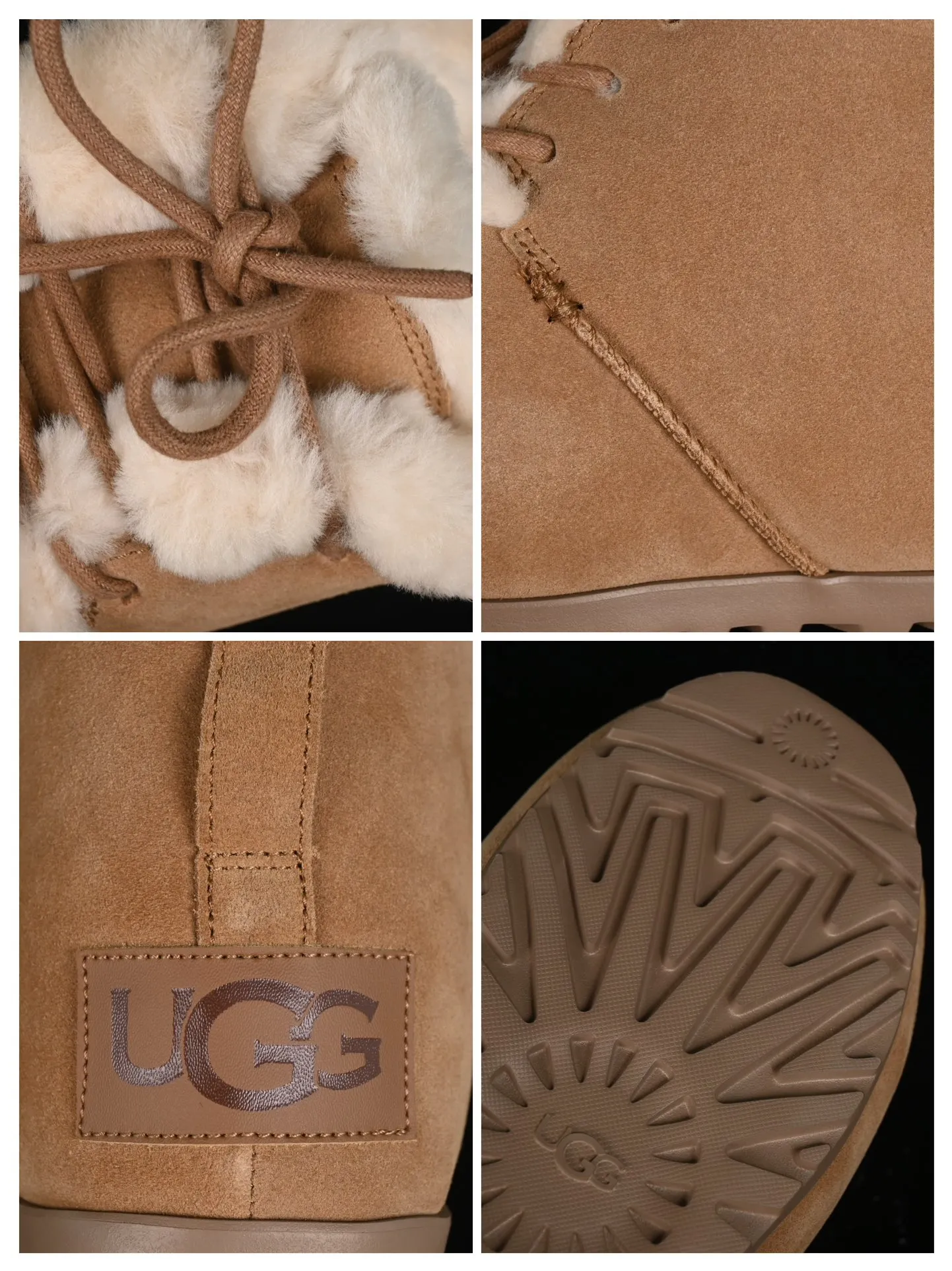 💰520 UGG Pumped Lace Up cow split leather warm and thickened snow boots 1158261 maroon #All shoes are made from the same factory as ZP. Brand OEM production line. Fully follow the ZP process and pay attention to every detail. Size: 35 36 37 38 39 40